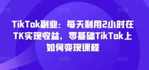 TikTok副业：每天利用2小时在TK实现收益，零基础TikTok上如何变现课程-大象聊项目