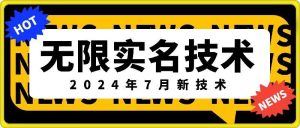 无限实名技术(2024年7月新技术)，最新技术最新口子，外面收费888-3688的技术-大象聊项目