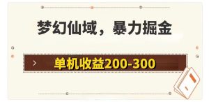 （11896期）梦幻仙域暴力掘金 单机200-300没有硬性要求-大象聊项目