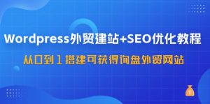 （11911期）WordPress-外贸建站+SEO优化教程：从0到1搭建可获得询盘外贸网站-57节课-大象聊项目
