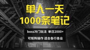 单人一天1000条笔记，日入2000+，BOSS直聘的正确玩法【揭秘】-大象聊项目