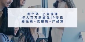 新个体ip变现课，年入百万新媒体IP变现，路径篇+流量篇+产品篇-大象聊项目