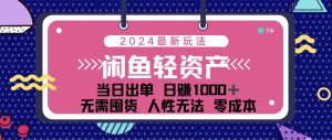 （12092期）闲鱼轻资产 日赚1000＋ 当日出单 0成本 利用人性玩法 不断复购-大象聊项目