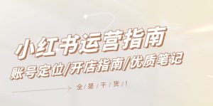 小红书运营指南,账号定位/开店指南/优质笔记/没有套路,全是经验-大象聊项目