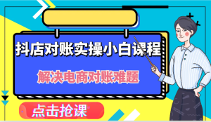 抖店财务对账实操小白课程，解决你的电商对账难题！-大象聊项目