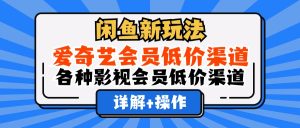(12320期)闲鱼新玩法,爱奇艺会员低价渠道,各种影视会员低价渠道详解-大象聊项目