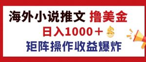 （12333期）最新海外小说推文撸美金，日入1000＋ 蓝海市场，矩阵放大收益爆炸-大象聊项目
