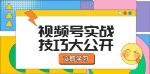 视频号实战技巧大公开：选题拍摄、运营推广、直播带货一站式学习-大象聊项目