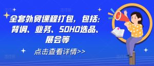 全套外贸课程打包，包括：背调、业务、SOHO选品、展会等-大象聊项目