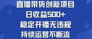 淘宝无人直播带货创新项目，日收益500，轻松实现被动收入-大象聊项目