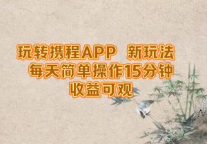 玩转携程APP，新玩法，每天简单操作15分钟，收益可观-大象聊项目