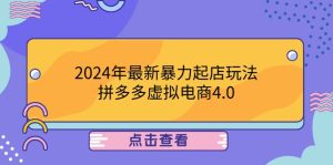 2024年最新暴力起店玩法，拼多多虚拟电商4.0，24小时实现成交，单人可以..-大象聊项目