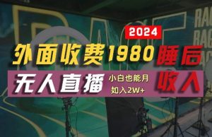 外面收费1980的支付宝无人直播技术+素材，认真看半小时就能开始做，真正睡后收入【揭秘】-大象聊项目