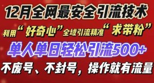 12 月份全网最安全引流创业粉技术来袭，不封号不废号，有操作就有流量【揭秘】-大象聊项目
