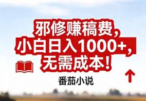 番茄小说赚稿费邪修玩法无需成本，真实日入1000+，超级简单！-大象聊项目