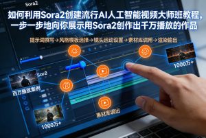 如何利用Sora2创建流行AI人工智能视频大师班，一步一步地向你展示用Sora2创作出千万播放的作品-大象聊项目