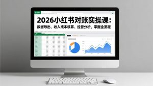 2026小红书对账实操课:数据导出、收入成本核算、经营分析,掌握全流程-大象聊项目