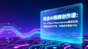 商业AI视频创作课：Veo 3/Sora 2/Nano Banana集成应用，构建自动化生产线，内容成本降低70%-大象聊项目