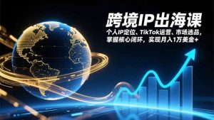 跨境IP出海课，个人IP定位、TikTok运营、市场选品，掌握核心闭环，实现月入1万美金+-大象聊项目