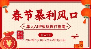 春节暴利风口项目，单人AI落地翻身终极版实操-大象聊项目