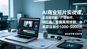 AI商业短片实战课,全流程拆解、广告制作、IP打造,掌握商用技能,单项目报价1000-5000元-大象聊项目