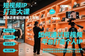 短视频ip打造大课,实体店老板玩转线上攻略-大象聊项目