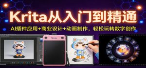 Krita从入门到精通：AI插件应用+商业设计+动画制作，轻松玩转数字创作-大象聊项目