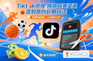 Tiktok中视频体育赛道混剪原创长期玩法，靠播放量賺米，小白轻松上手-大象聊项目