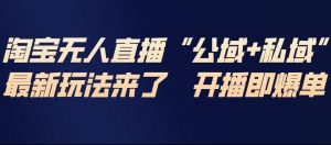 淘宝无人直播完整教程,公试+私域,最新玩法来了,开播即爆单-大象聊项目