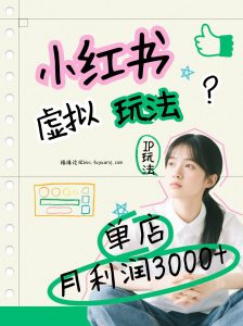 小红书虚拟玩法(铺货流和单品玩法),单店月利润3000+,IP打法+原创商品(0违规)-大象聊项目