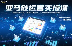 亚马逊运营实操课，覆盖选品方法、新品口诀必学、广告最新打法等全流程，打造跨境爆款店铺-大象聊项目
