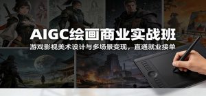 AIGC绘画商业实战班：游戏影视美术设计与多场景变现，直通就业接单-大象聊项目