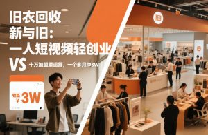 旧衣回收“新”与“旧”:一人短视频轻创业,VS十万加盟重运营,一个多月挣3W【揭秘】-大象聊项目