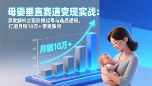 母婴垂直赛道变现实战:深度解析三大阶段起号与选品逻辑,打造月销10万+带货账号-大象聊项目
