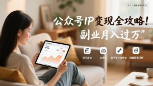 公众号IP变现全攻略，学习定位、AI写作、钩子设计与转化，构建获客闭环，副业月入过万-大象聊项目