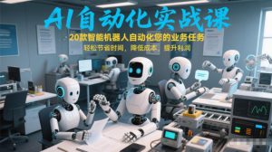 AI自动化实战课:20款智能机器人自动化您的业务任务,轻松节省时间,降低成本,提升利润-大象聊项目
