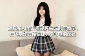 超真实AI美女短视频生成制作教学，在线制作方便快捷，不吃电脑配置，快速起号涨粉-大象聊项目