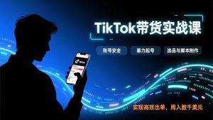 TikTok带货实战课，涵盖账号安全、暴力起号、选品与脚本制作，实现高效出单，周入数千美元-大象聊项目