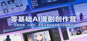 零基础AI漫剧创作营：出图剪辑、AI操作，配套专属配音克隆与动画素材-大象聊项目