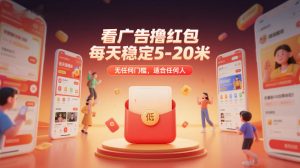 看广告撸红包,每天稳定5-20米,无任何门槛,适合任何人-大象聊项目