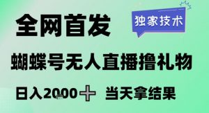 2026最新蝴蝶号无人直播掘金，独家技术，全网首发小白做了一个月收益3W，长期稳定可做【揭秘】-大象聊项目