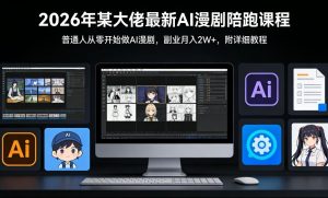 26年某大佬最新Ai漫剧陪跑课程，普通人从零开始做AI漫剧，副业月入2W+-大象聊项目
