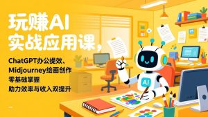 玩赚AI实战应用课，ChatGPT办公提效、Midjourney绘画创作，零基础掌握，助力效率与收入双提升-大象聊项目