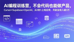 AI编程训练营,不会代码也能做产品,Cursor+Supabase+OpenAI,从0到1上线应用,月副业收入破3万-大象聊项目