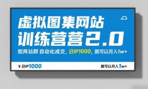 虚拟图集网站训练营2.0，矩阵站群自动化成交，日IP1000，就可以月入1w+-大象聊项目