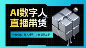 AI数字人直播带货风口已来，一台电脑在家日入过千，小白当天上手的赚钱技能-大象聊项目