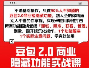 豆包2.0商业隐藏功能实战课2026，1个功能解决1个实际生意问题，学完就能用-大象聊项目