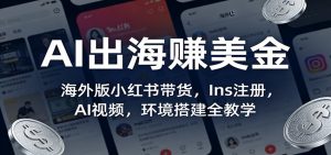AI出海赚美金:海外版小红书带货,Ins注册,AI视频,环境搭建全教学-大象聊项目