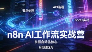 n8n AI工作流实战营，节点处理+API连通+Sora2实战，掌握自动化核心月薪涨2万-大象聊项目