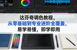 达芬奇调色教程，从零基础到专业进阶全覆盖，易学易懂，即学即用-大象聊项目